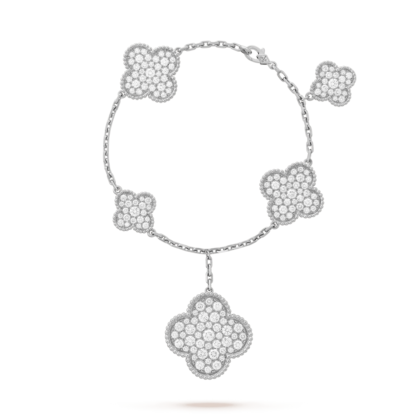 [Panda Jewelry]CLOVER 6 MOTIFS SILVER DIAMOND BRACELET