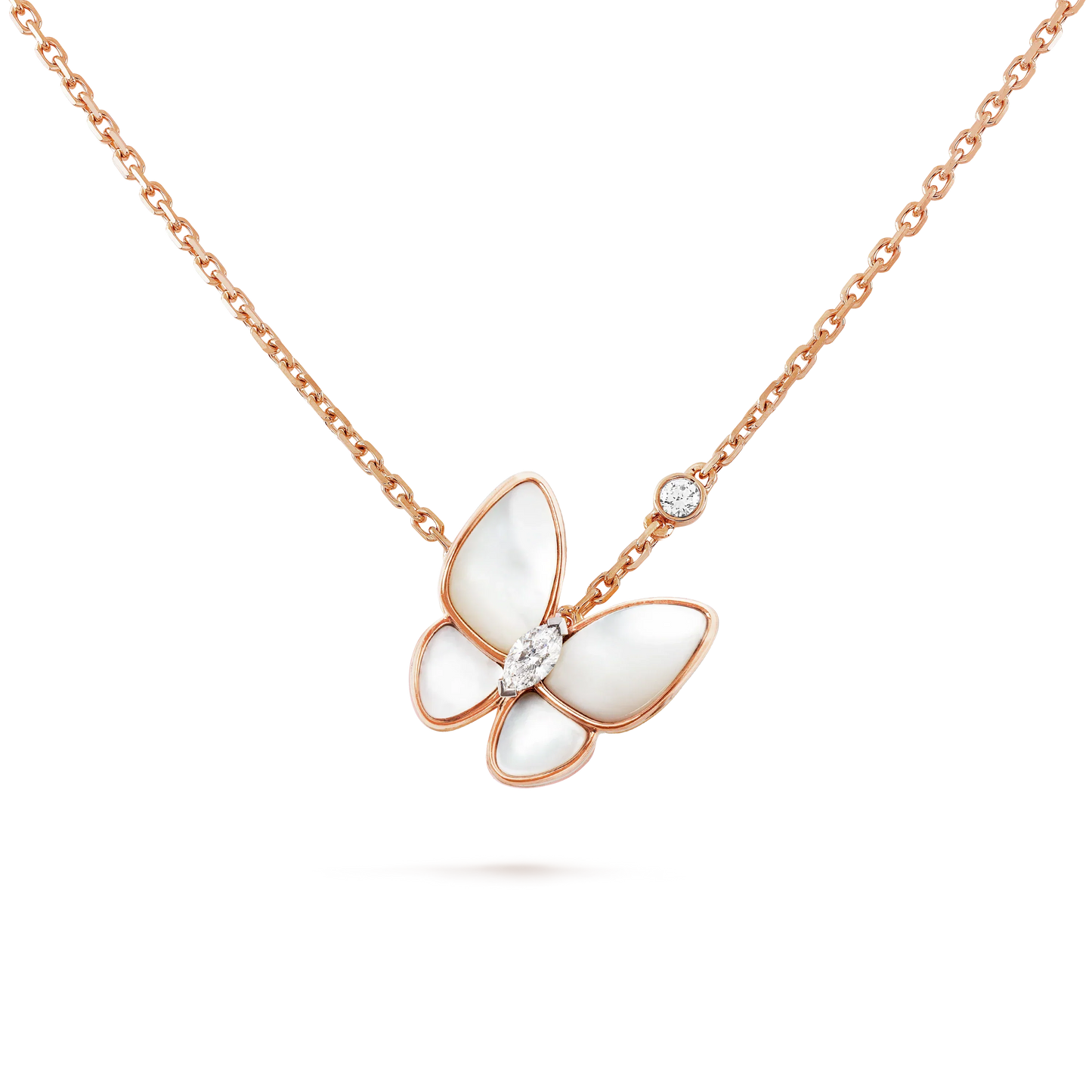 [Panda Jewelry]BUTTERFLY MOP DIAMOND NECKLACE