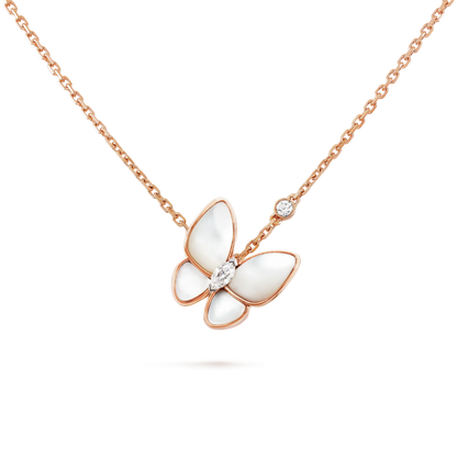 [Panda Jewelry]BUTTERFLY MOP DIAMOND NECKLACE