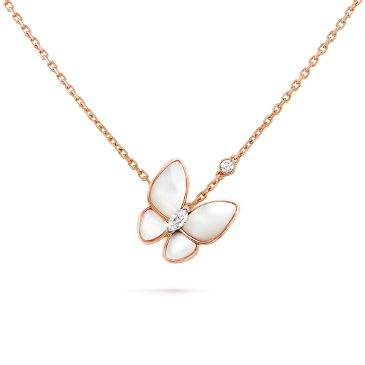 [Panda Jewelry]BUTTERFLY MOP DIAMOND NECKLACE