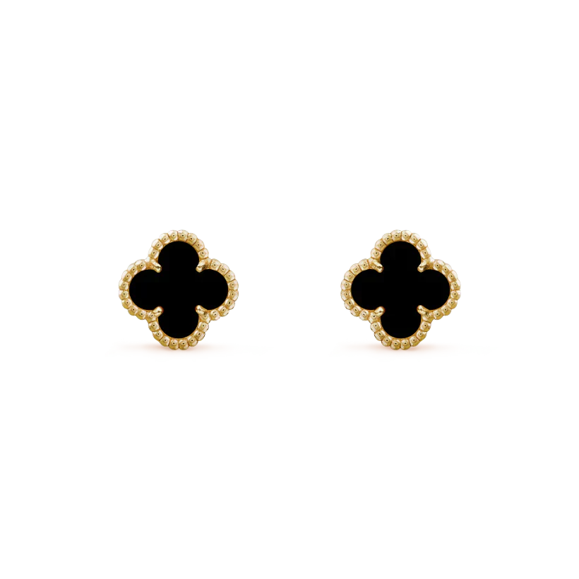 [Panda Jewelry]CLOVER MINI 9.5MM BLACK MOP EARRINGS