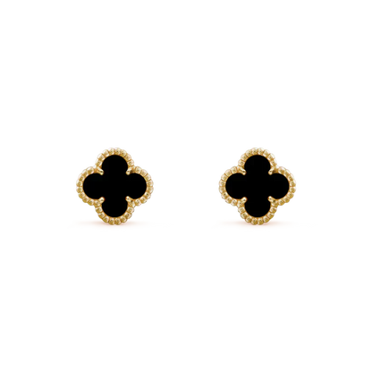 [Panda Jewelry]CLOVER MINI 9.5MM BLACK MOP EARRINGS