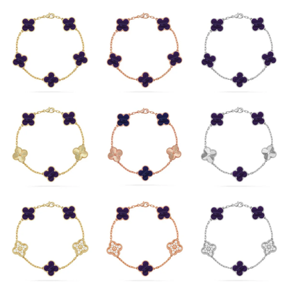 [Panda Jewelry]CLOVER 5 MOTIF PURPLE STRIPES BRACELET COLLECTION