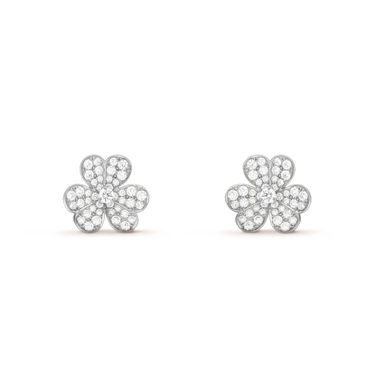 [Panda Jewelry]CLOVER COMOS DIAMOND EARRINGS SILVER