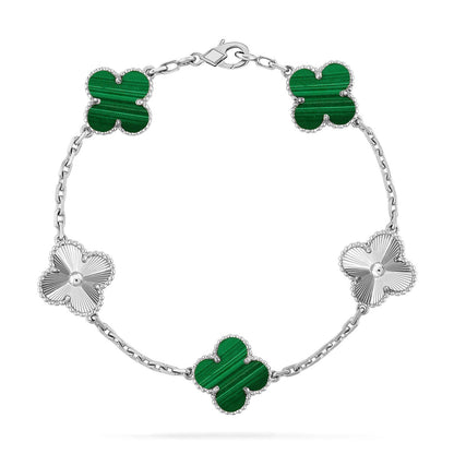 [Panda Jewelry] CLOVER 5 MOTIF MALACHITE BRACELET COLLECTION
