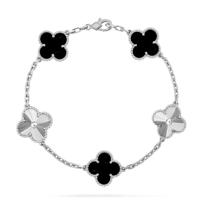 [Panda Jewelry] CLOVER 5 MOTIF ONYXS BRACELET COLLECTION