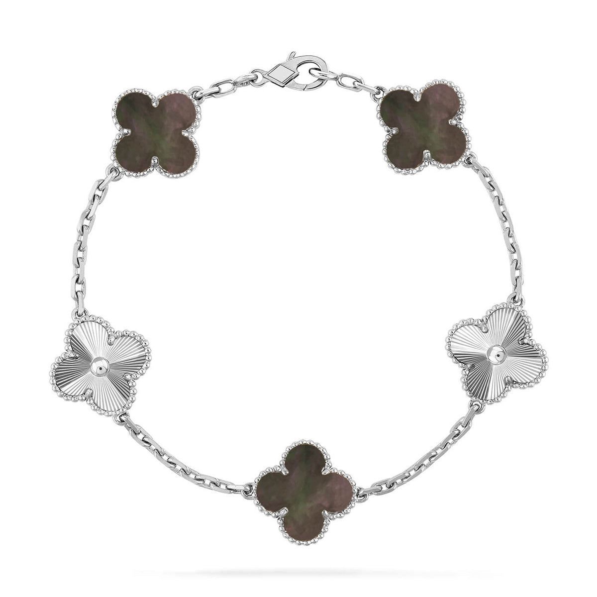 [Panda Jewelry] CLOVER 5 MOTIF GRAY MOP BRACELET COLLECTION
