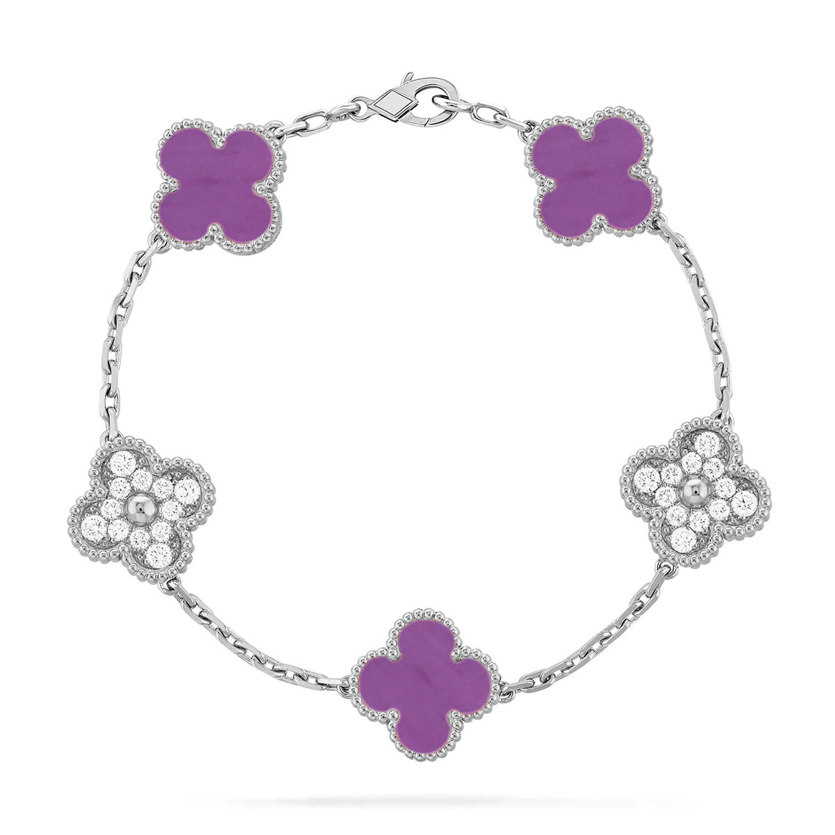 [Panda Jewelry] CLOVER 5 MOTIF VIOLET BRACELET COLLECTION