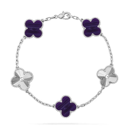 [Panda Jewelry]CLOVER 5 MOTIF PURPLE STRIPES BRACELET COLLECTION