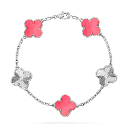 [Panda Jewelry] CLOVER 5 MOTIFS  PINK MOP BRACELET COLLECTION