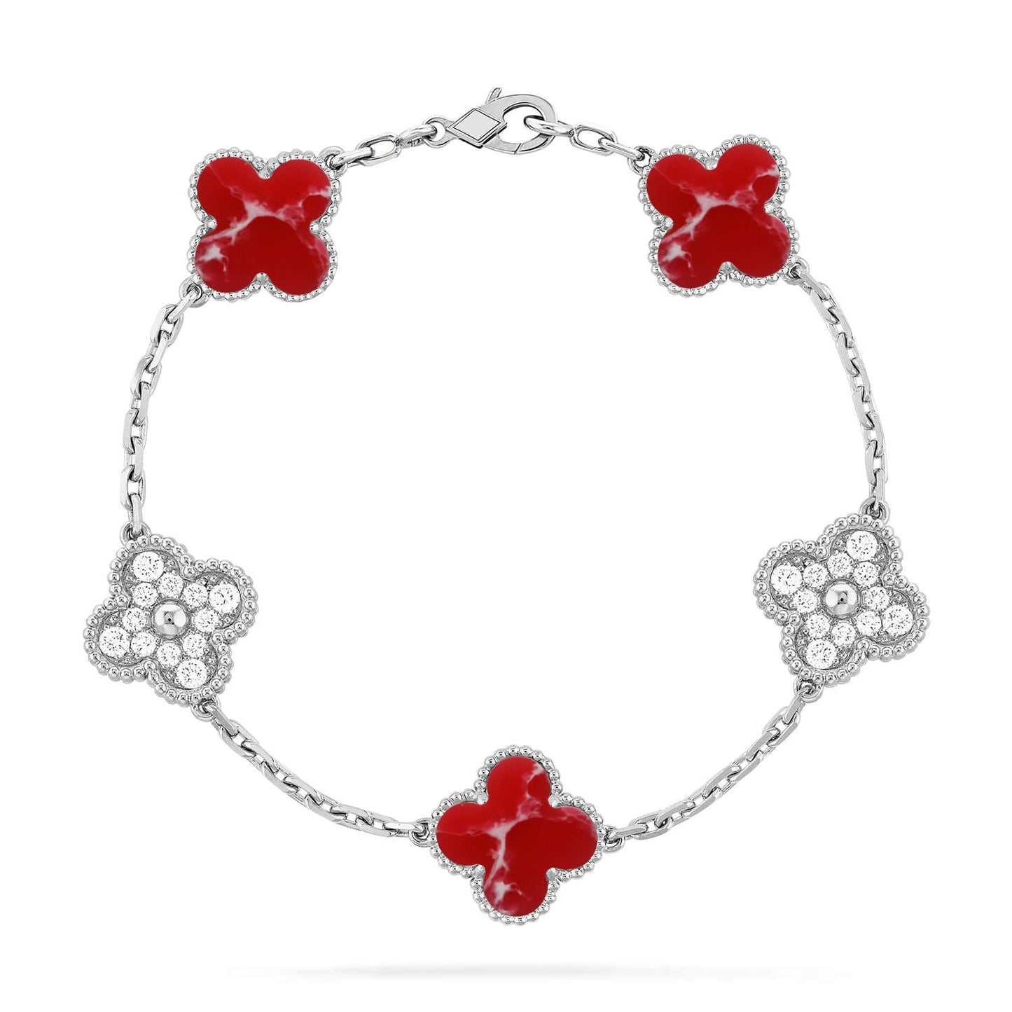 [Panda Jewelry]CLOVER 5 MOTIF RED PATTERN BRACELET COLLECTION