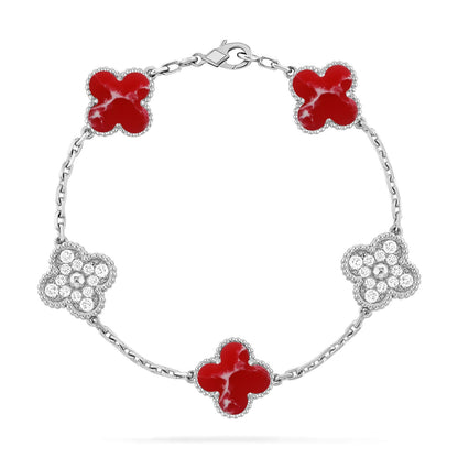 [Panda Jewelry]CLOVER 5 MOTIF RED PATTERN BRACELET COLLECTION
