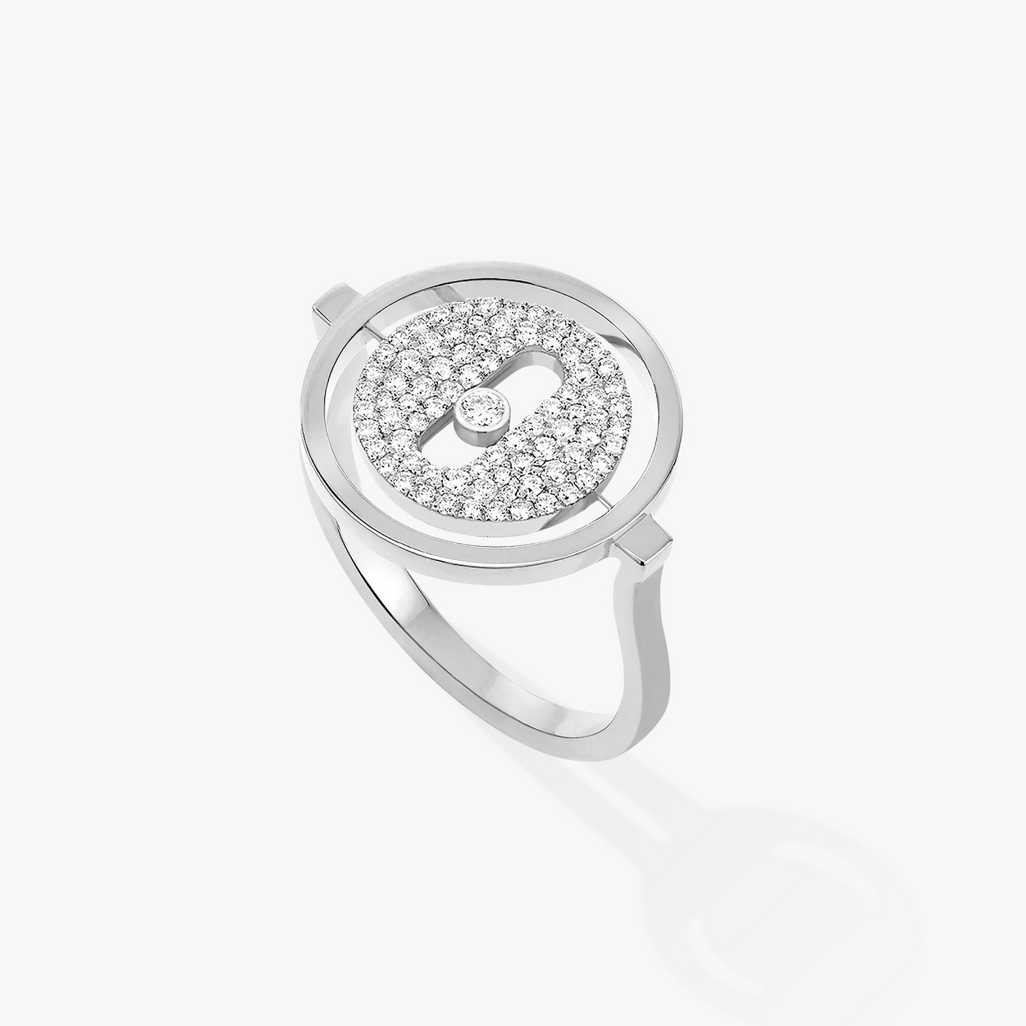 [Panda Jewelry]LUCKY MOVE PAVED SILVER DIAMOND RING