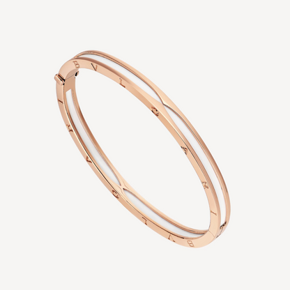 [Panda Jewelry]ZERO 1 PINK GOLD WITH WHITE CERAMIC BRACELET