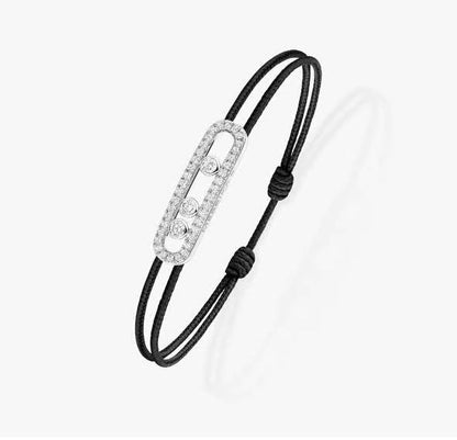 [Panda Jewelry]Messika Care(s) pink cord pav茅 bracelet