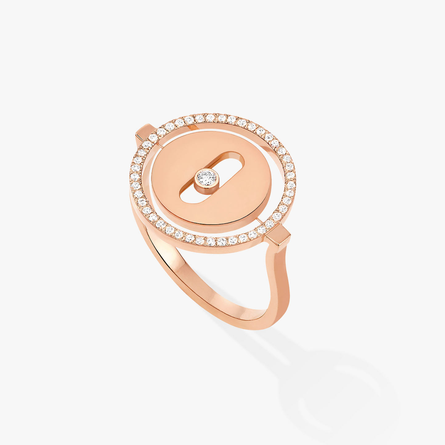 [Panda Jewelry]LUCKY MOVE PINK GOLD DIAMOND RING
