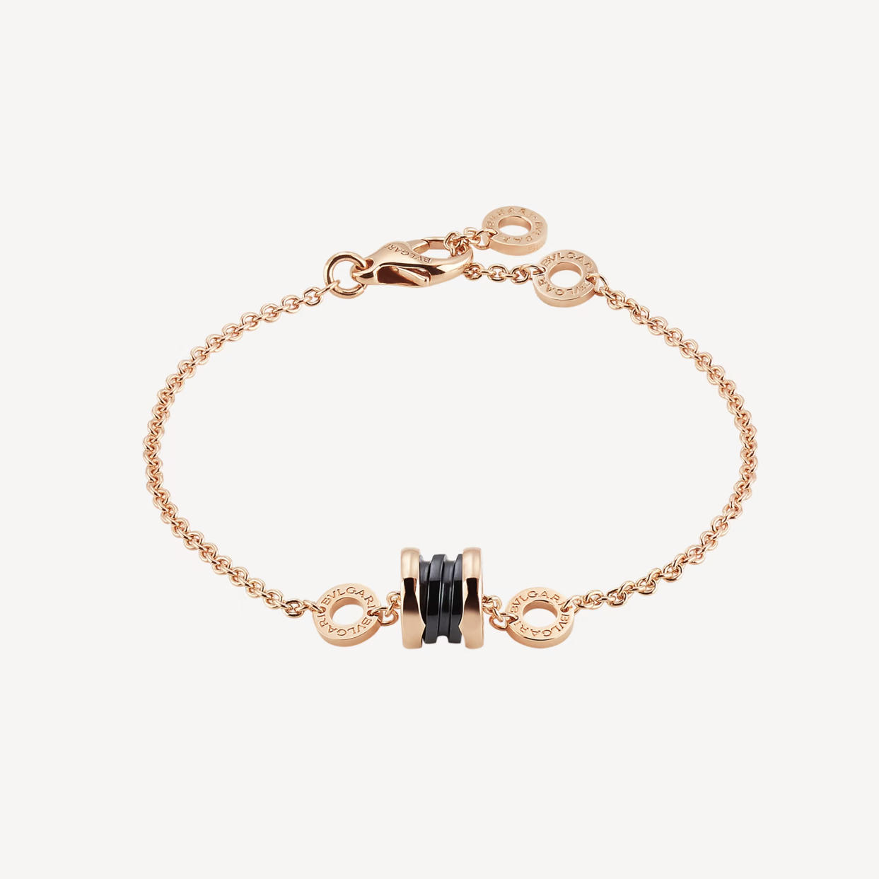 [Panda Jewelry]ZERO 1 SOFT PINK GOLD AND BLACK CERAMIC BRACELET