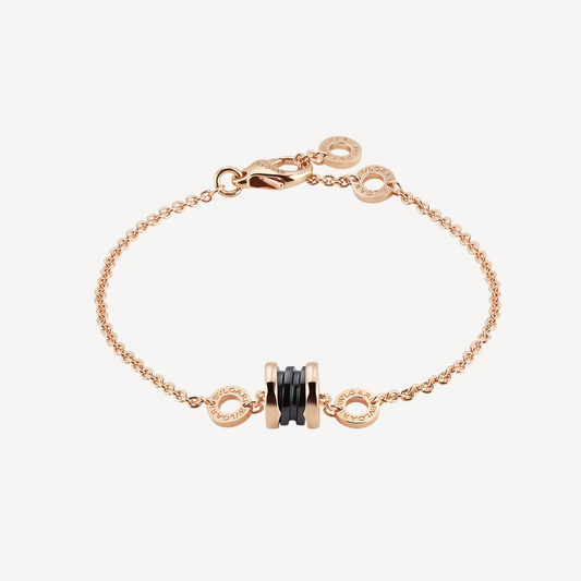 [Panda Jewelry]ZERO 1 SOFT PINK GOLD AND BLACK CERAMIC BRACELET