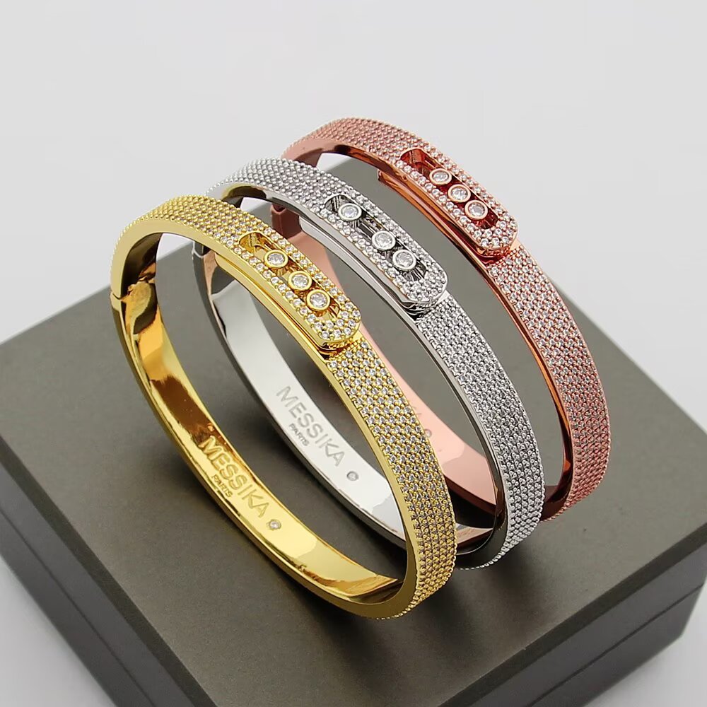 [Panda Jewelry]Move Noa Full Pav茅 Diamond Bangle Bracelet