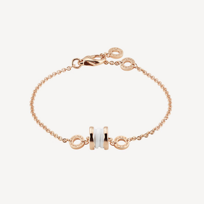 [Panda Jewelry]ZERO 1 SOFT PINK GOLD AND WHITE CERAMIC BRACELET
