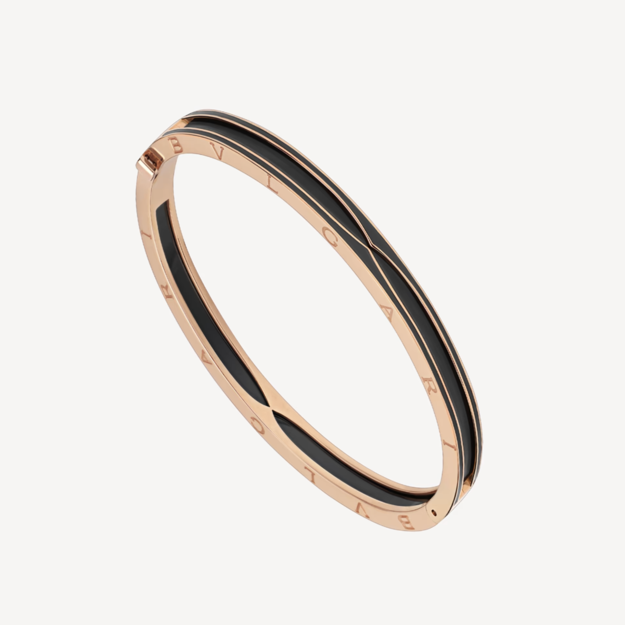 [Panda Jewelry]ZERO 1 PINK GOLD WITH MATTE BLACK CERAMIC BRACELET