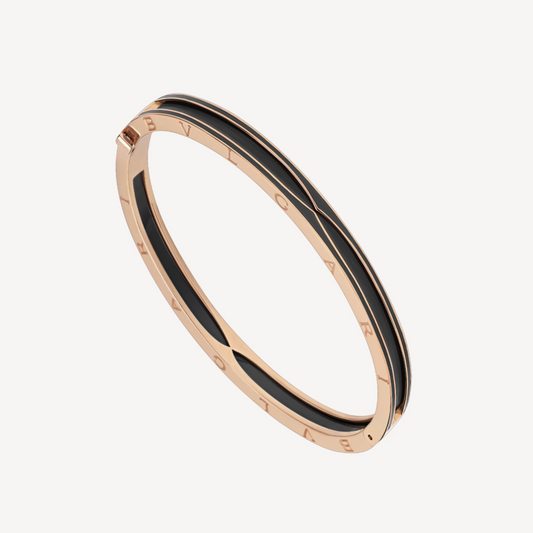 [Panda Jewelry]ZERO 1 PINK GOLD WITH MATTE BLACK CERAMIC BRACELET
