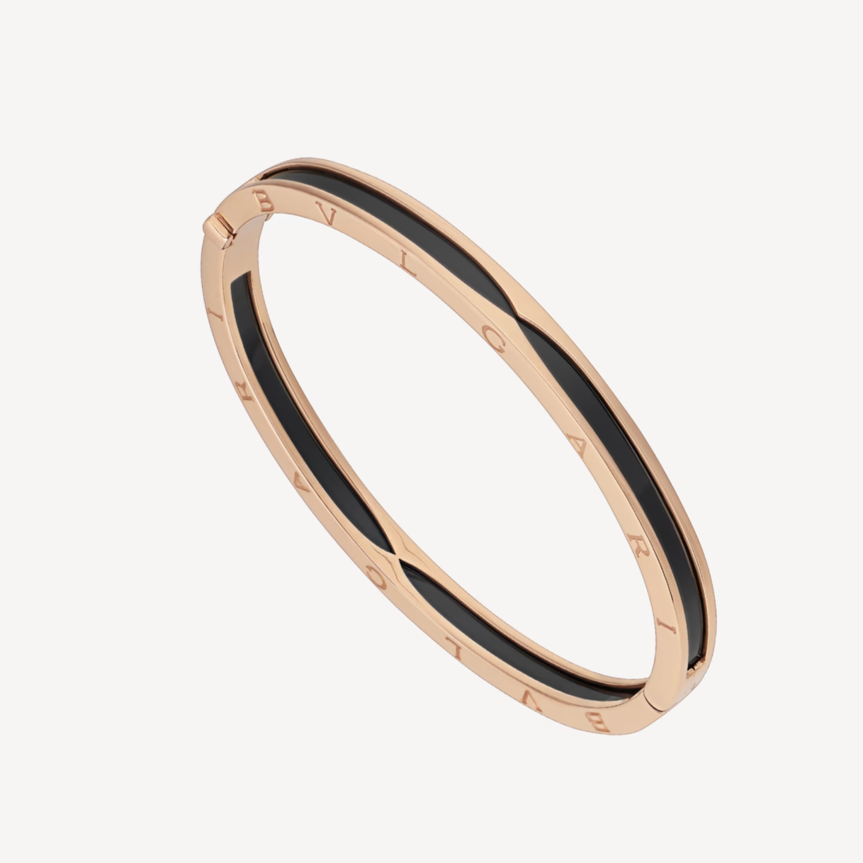 [Panda Jewelry]ZERO 1 PINK GOLD WITH BLACK CERAMIC BRACELET