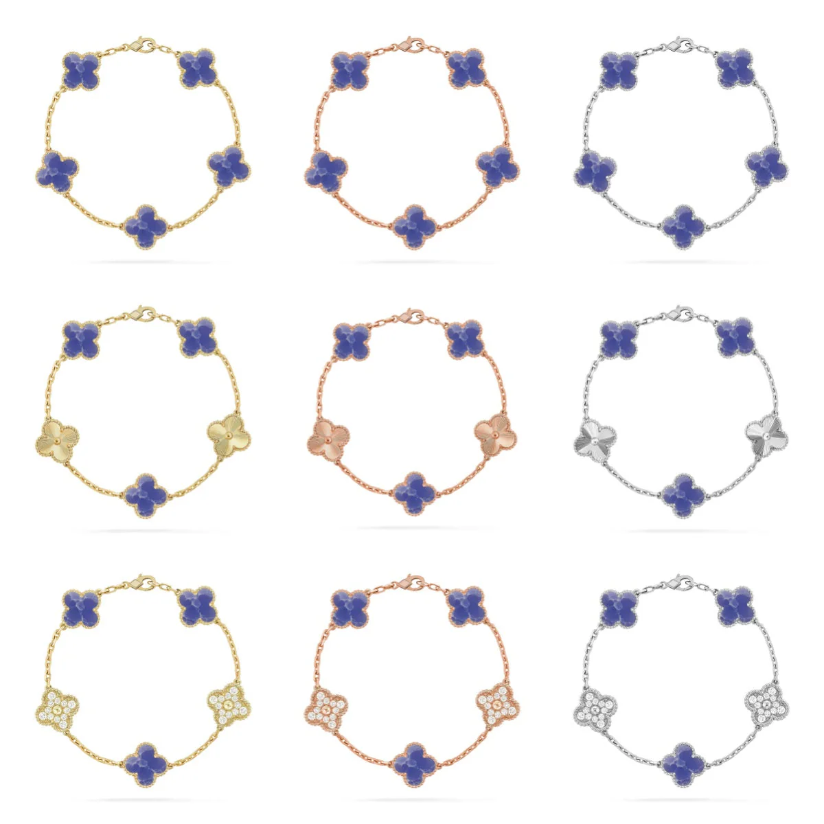 [Panda Jewelry]CLOVER 5 MOTIF BLUE VEINS BRACELET COLLECTION