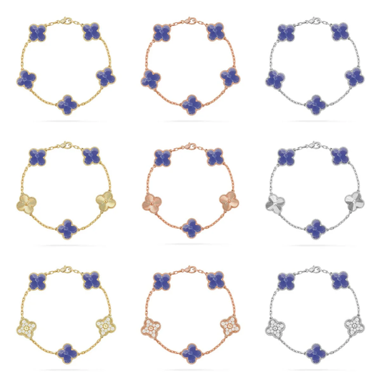 [Panda Jewelry]CLOVER 5 MOTIF BLUE VEINS BRACELET COLLECTION