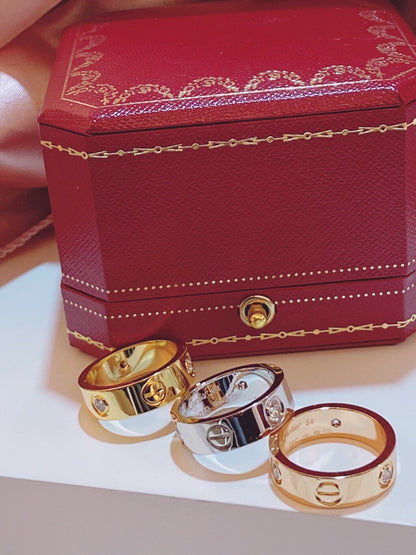 [Panda Jewelry]Three-Diamond Ring