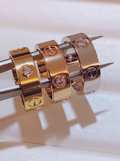 [Panda Jewelry]Three-Diamond Ring