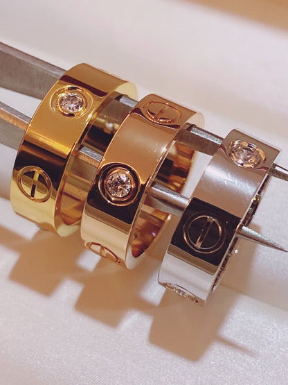 [Panda Jewelry]Three-Diamond Ring