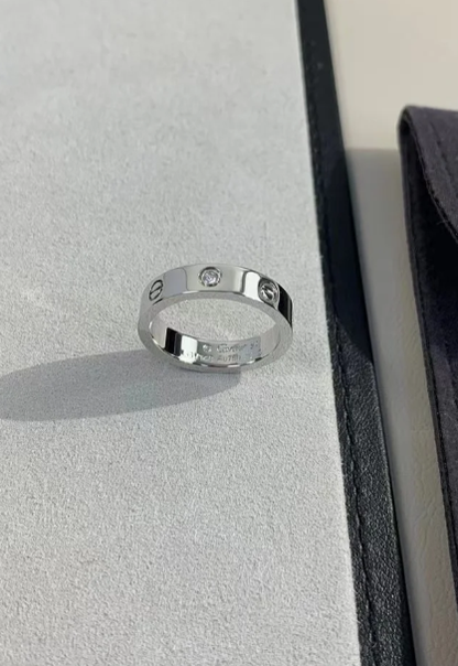 [Panda Jewelry]LOVE RING 4MM 1 DIAMOND SILVER