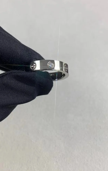 [Panda Jewelry]LOVE RING 4MM 1 DIAMOND SILVER