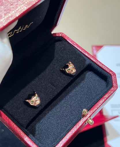 [Panda Jewelry]CHRRTAH-PRINT STUD EARRINGS, THREE COLORS