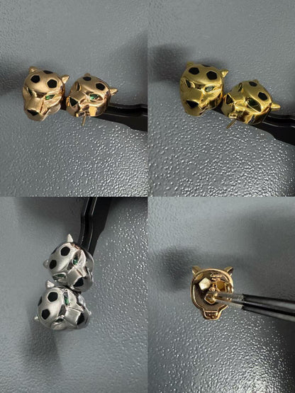 [Panda Jewelry]CHRRTAH-PRINT STUD EARRINGS, THREE COLORS