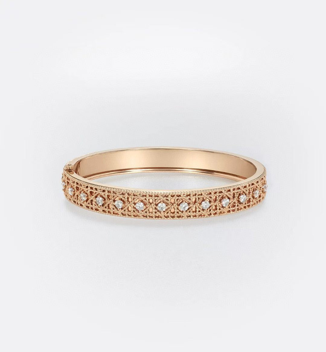 [Panda Jewelry]2026 WOVEN-PATTERN BRACELET SET WITH FULL DIAMOND INLAY THREE-COLORS