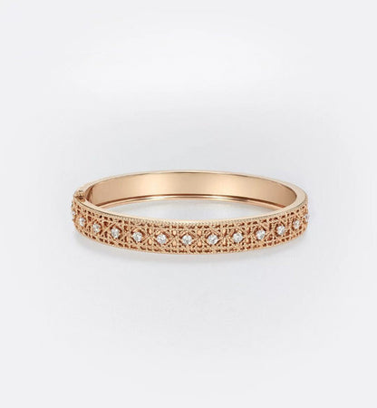 [Panda Jewelry]2026 WOVEN-PATTERN BRACELET SET WITH FULL DIAMOND INLAY THREE-COLORS