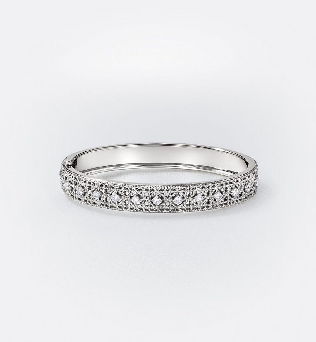 [Panda Jewelry]2026 WOVEN-PATTERN BRACELET SET WITH FULL DIAMOND INLAY THREE-COLORS
