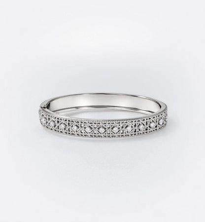 [Panda Jewelry]2026 WOVEN-PATTERN BRACELET SET WITH FULL DIAMOND INLAY THREE-COLORS