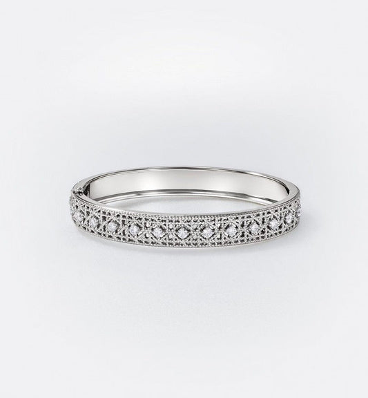 [Panda Jewelry]2026 WOVEN-PATTERN BRACELET SET WITH FULL DIAMOND INLAY THREE-COLORS