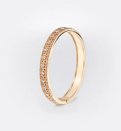 [Panda Jewelry]2026 WOVEN-PATTERN BRACELET SET WITH FULL DIAMOND INLAY THREE-COLORS