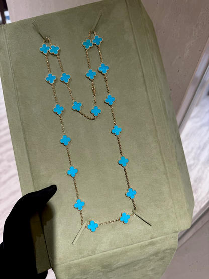 [Panda Jewelry]CLOVER 20 MOTIFS TURQUOISE GOLD
