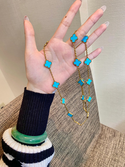 [Panda Jewelry]CLOVER 20 MOTIFS TURQUOISE GOLD