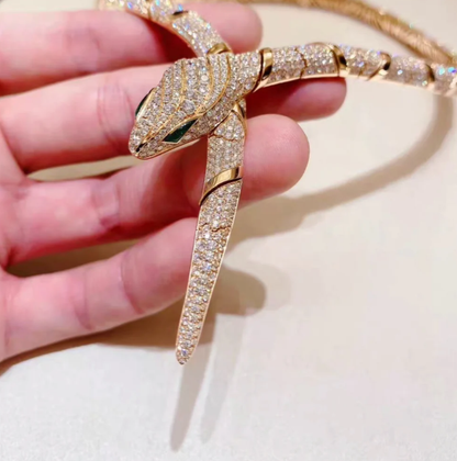 [Panda Jewelry]HAUTE COUTURE GOLD SERPENTI NECKLACE