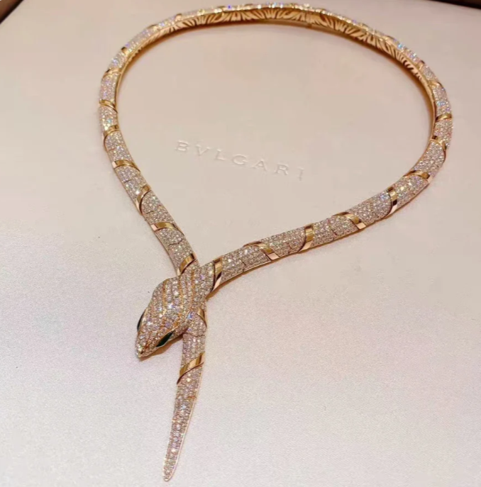 [Panda Jewelry]HAUTE COUTURE GOLD SERPENTI NECKLACE