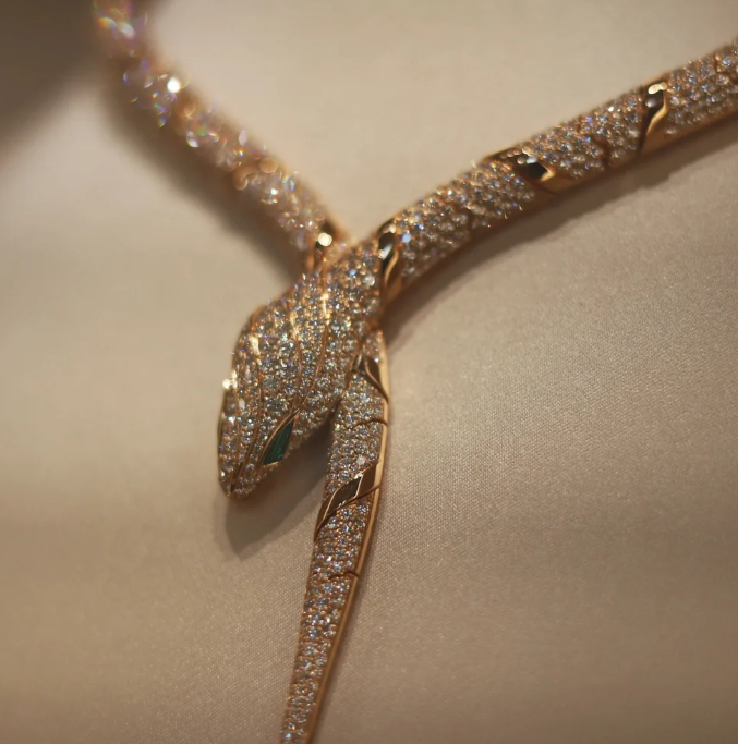 [Panda Jewelry]HAUTE COUTURE GOLD SERPENTI NECKLACE