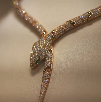 [Panda Jewelry]HAUTE COUTURE GOLD SERPENTI NECKLACE