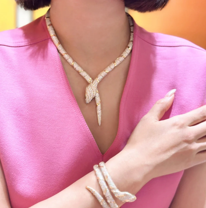 [Panda Jewelry]HAUTE COUTURE GOLD SERPENTI NECKLACE