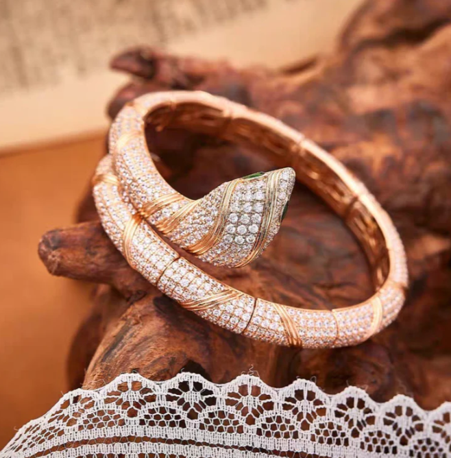 [Panda Jewelry]HAUTE COUTURE GOLD SERPENTI BRACELET